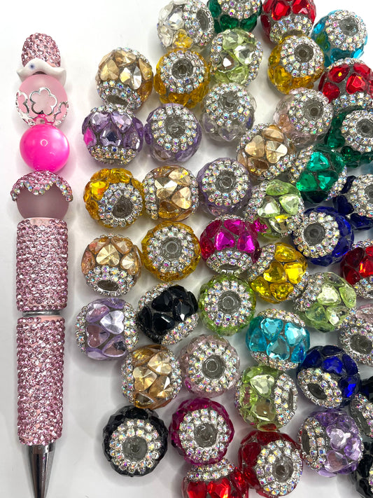 Fancy Beads Acrylic heart beads Butterfly beads Pearl gasket mirror Silver chain  Random Mix