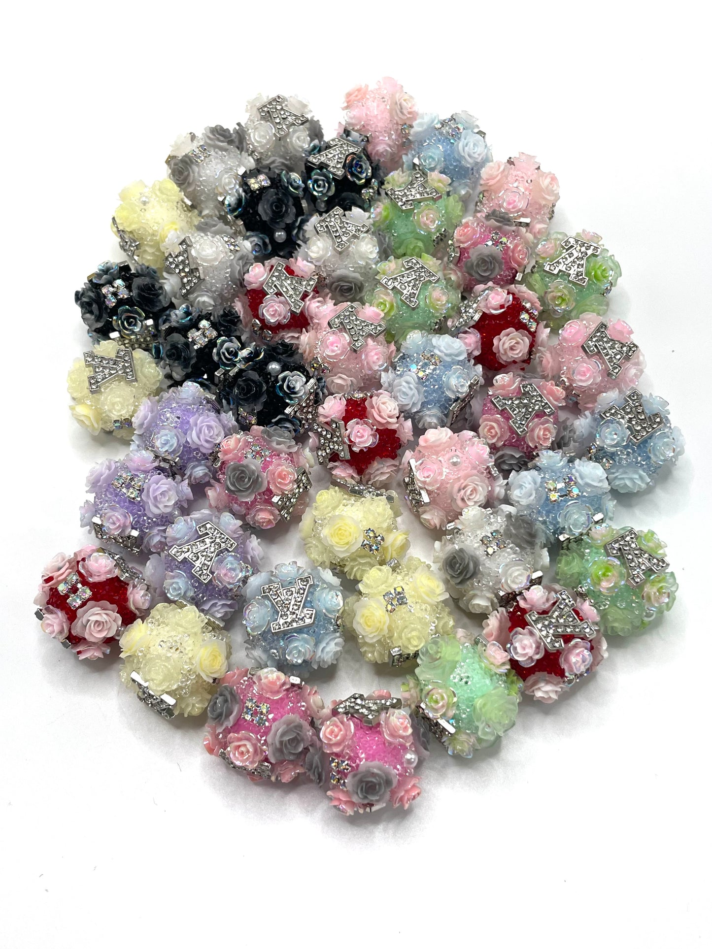 Sugar beads Metal alloy Designer Fashionable items Flower beads Random Mix 18mm