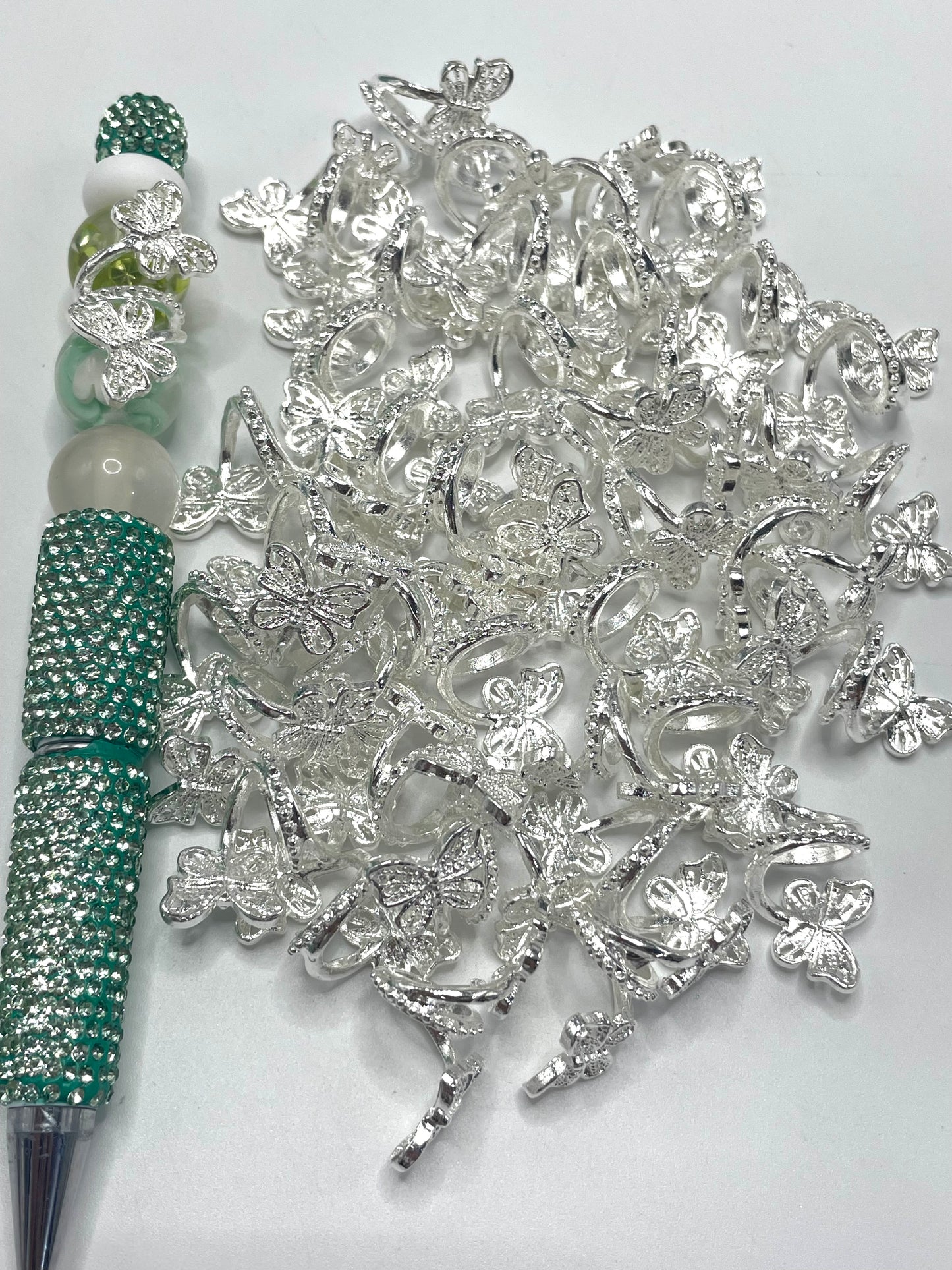 Butterfly Surrounding Encircling metal spacer beads (Wide:15mm) (Height:32mm)