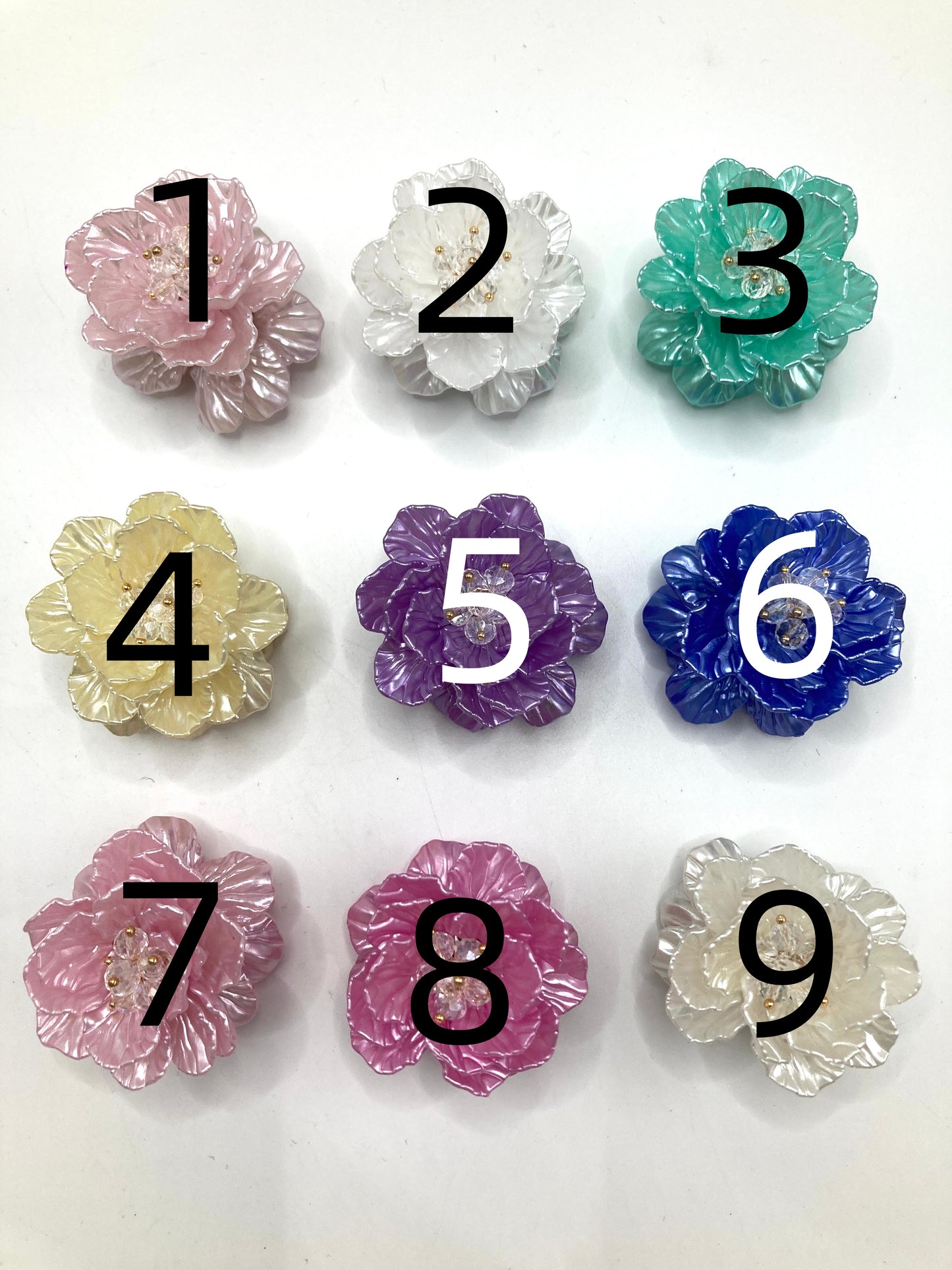 Fancy Beads Weaving acrylic flower petals into a rose shape A rose flower woven with crystals and petals Clay flower Random Mix  47mm