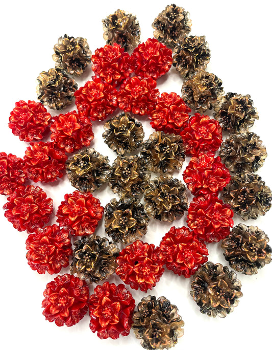 Soft flower random mix color beaded flower diy beads