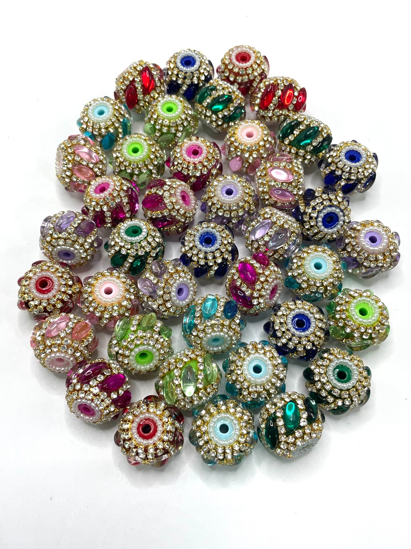 Fancy Beads mirror Ancient beads Chain Pearl gasket beads Random Mix 20mm