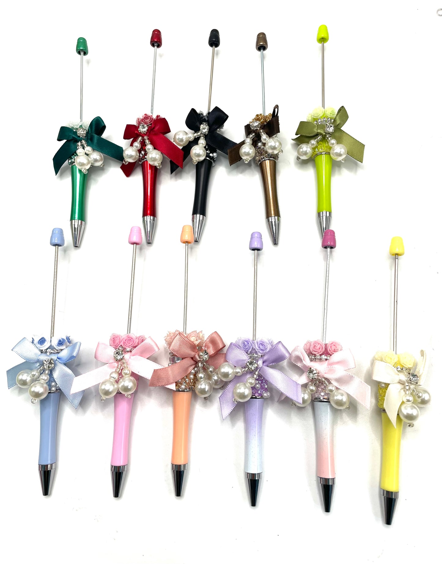 Beadable pen bow pen bow with pearl pen