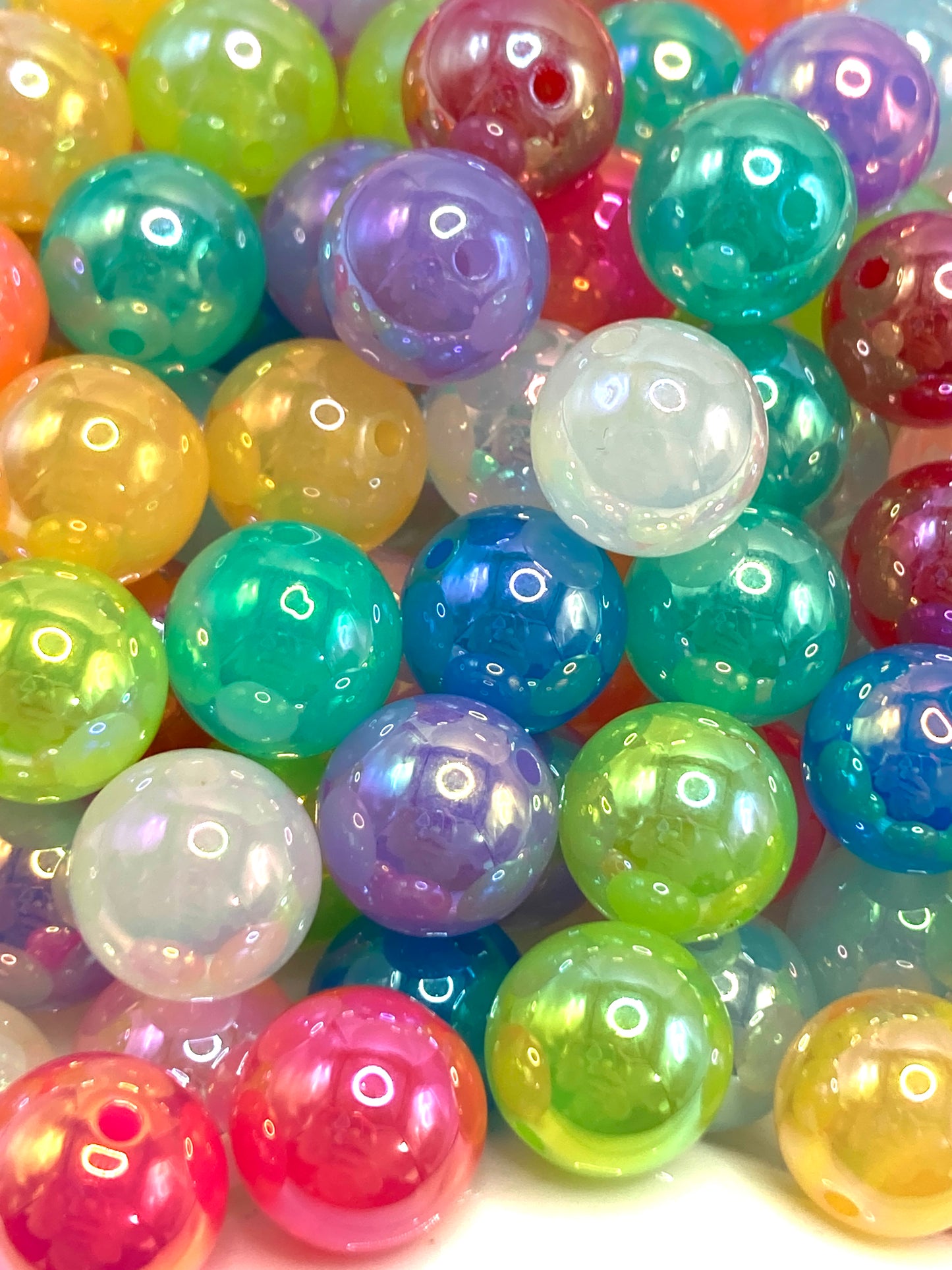 Acrylic beads Colored acrylic UV beads Candy colors Random Mix 16mm #7
