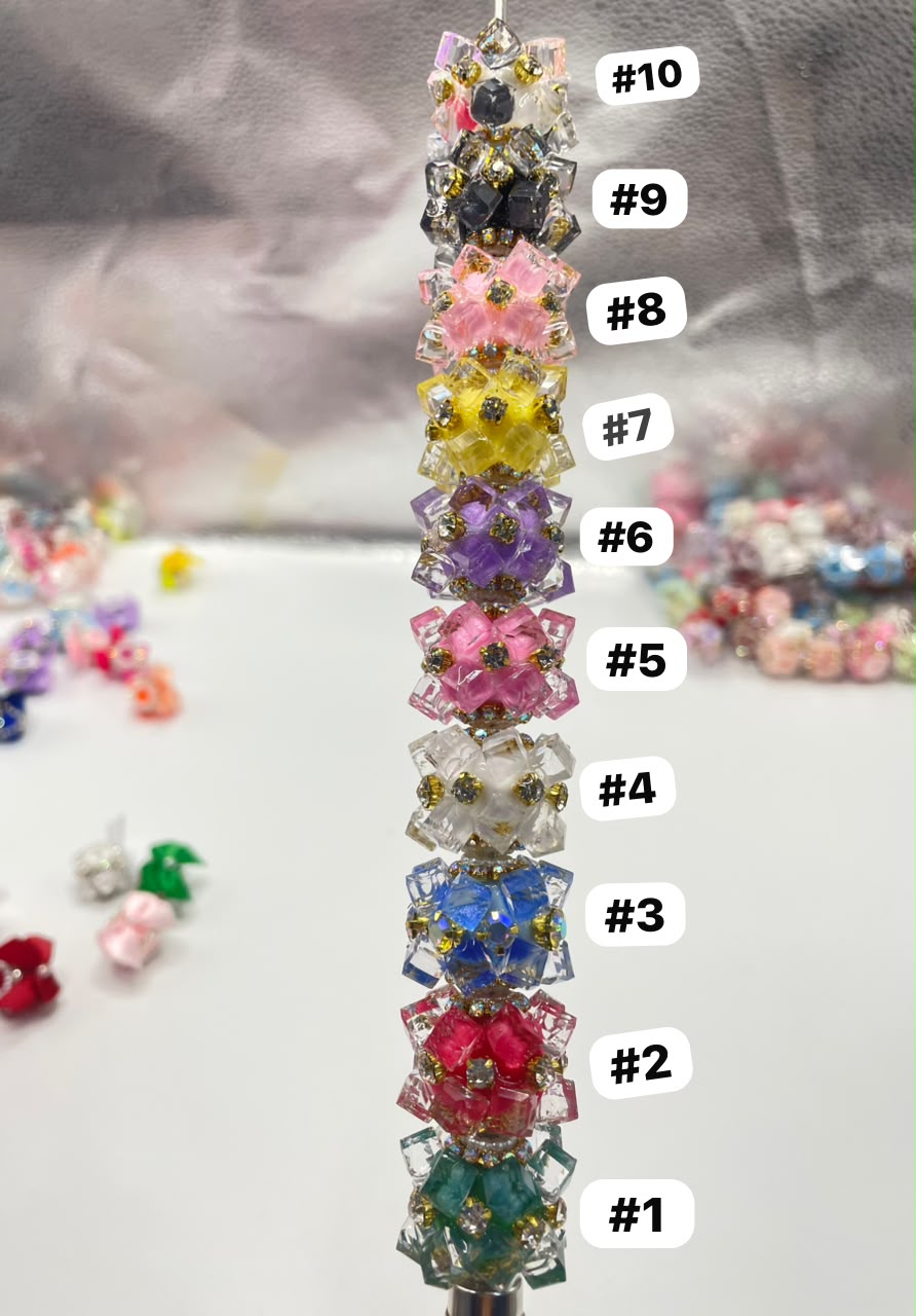 diy beaded beadable fancy crystal rhinestone pearl beads ,colored,random mix