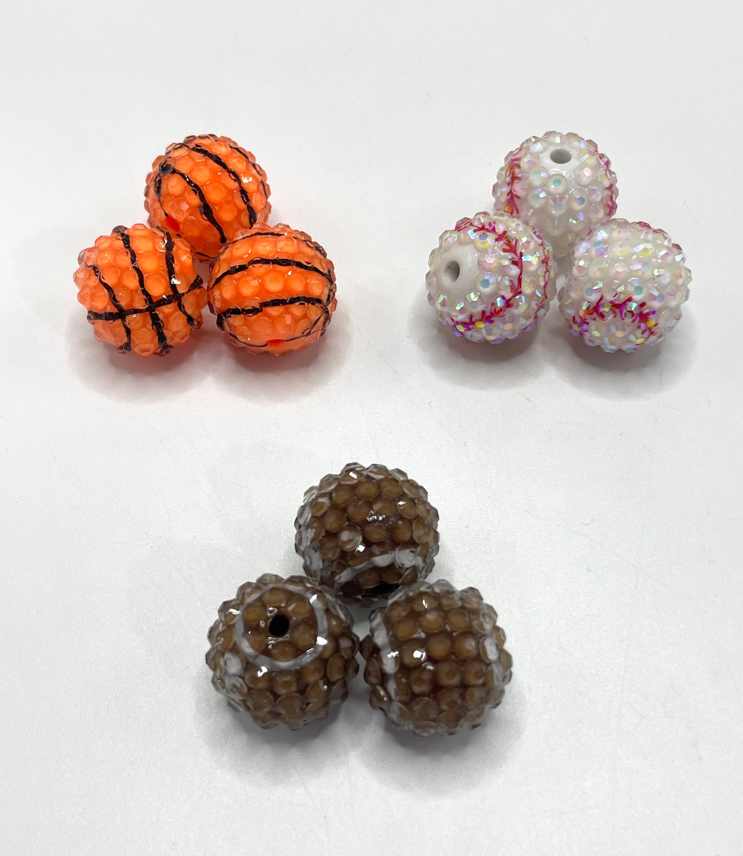 rhinestone rugby Bead 20mm-18mm Random Mix