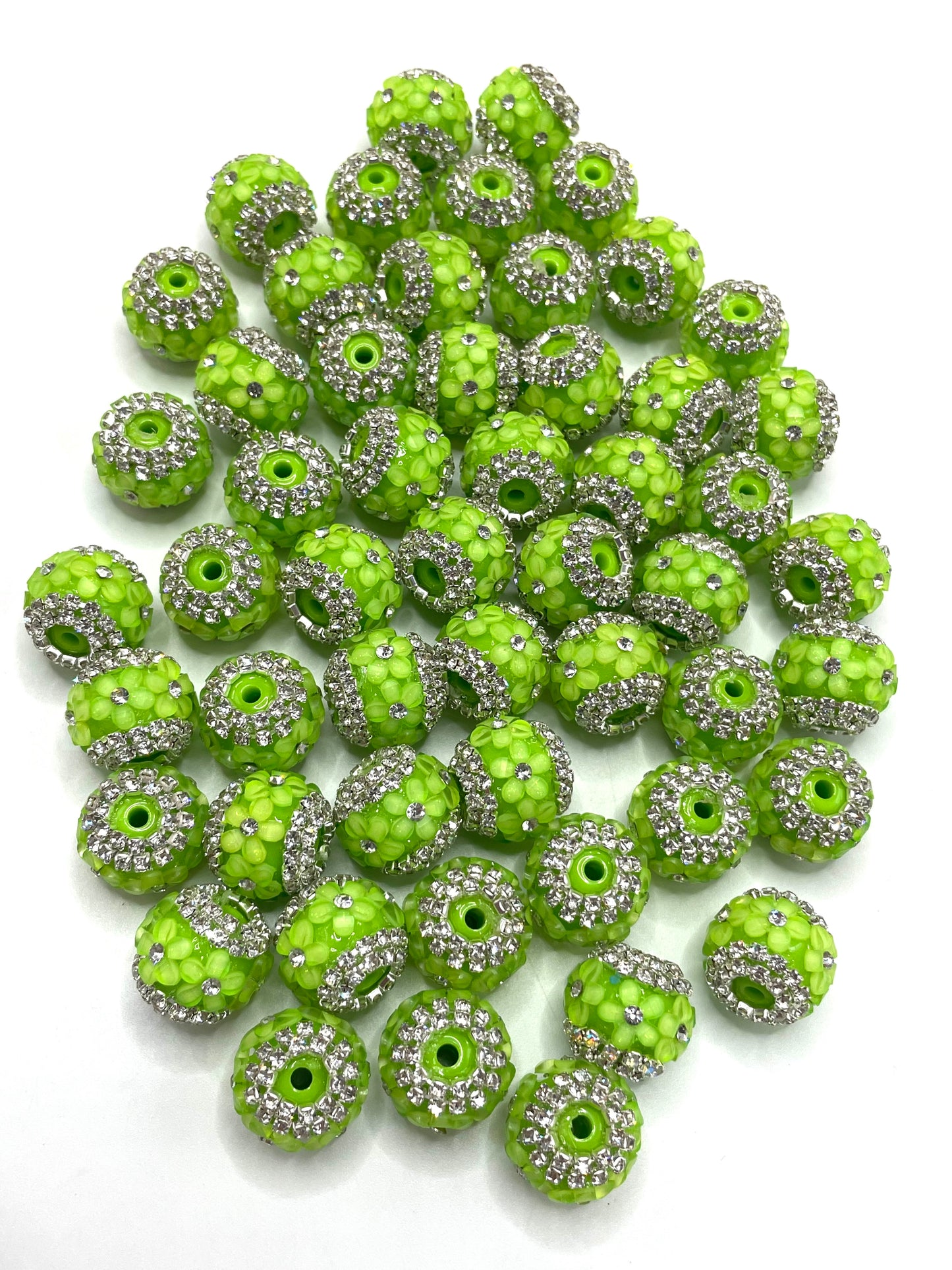 Neon Beaded beads Chain 3D flowers Bright colors Random Mix 16mm