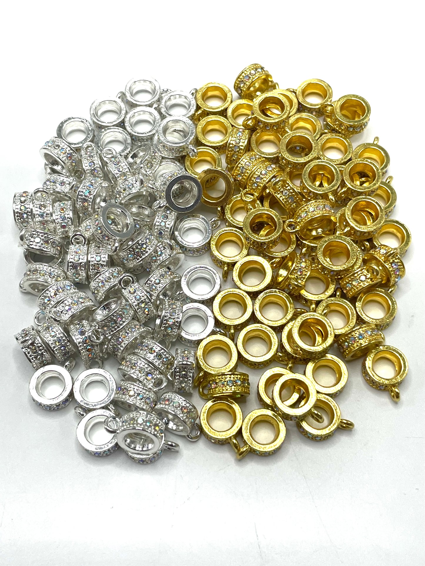 Metal beads DIY pendant accessories Inlay Rhinestone