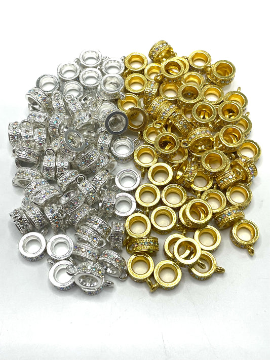Metal beads DIY pendant accessories Inlay Rhinestone