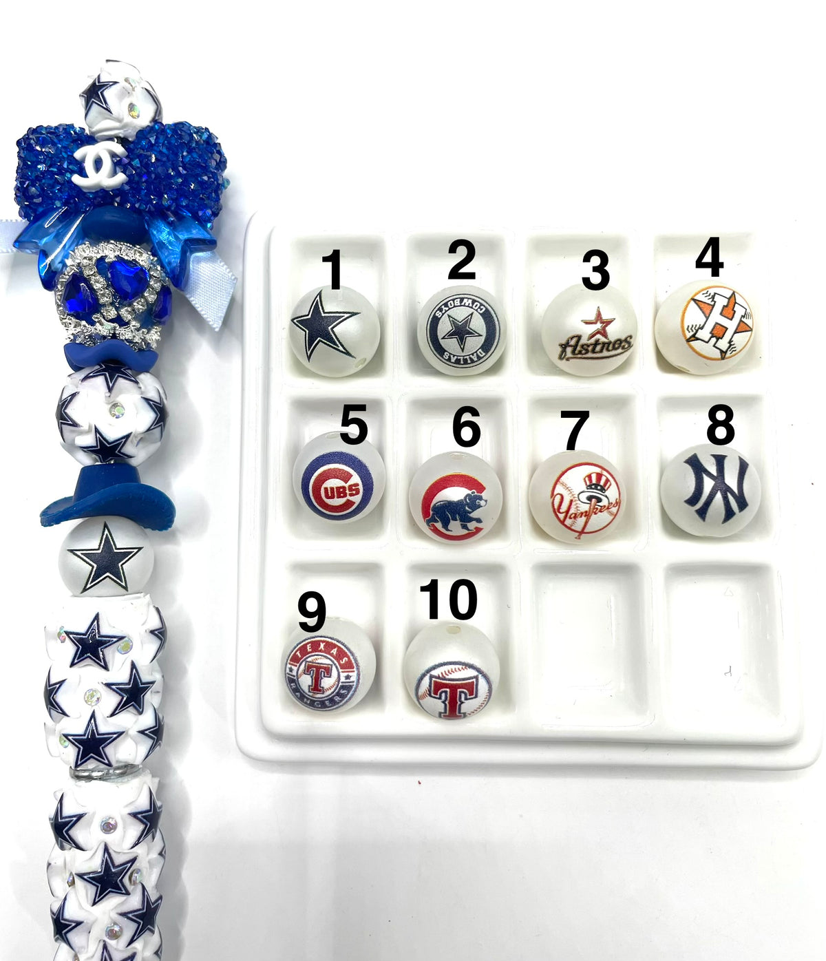 diy beaded beadable acrylic beads american sport team football team beads