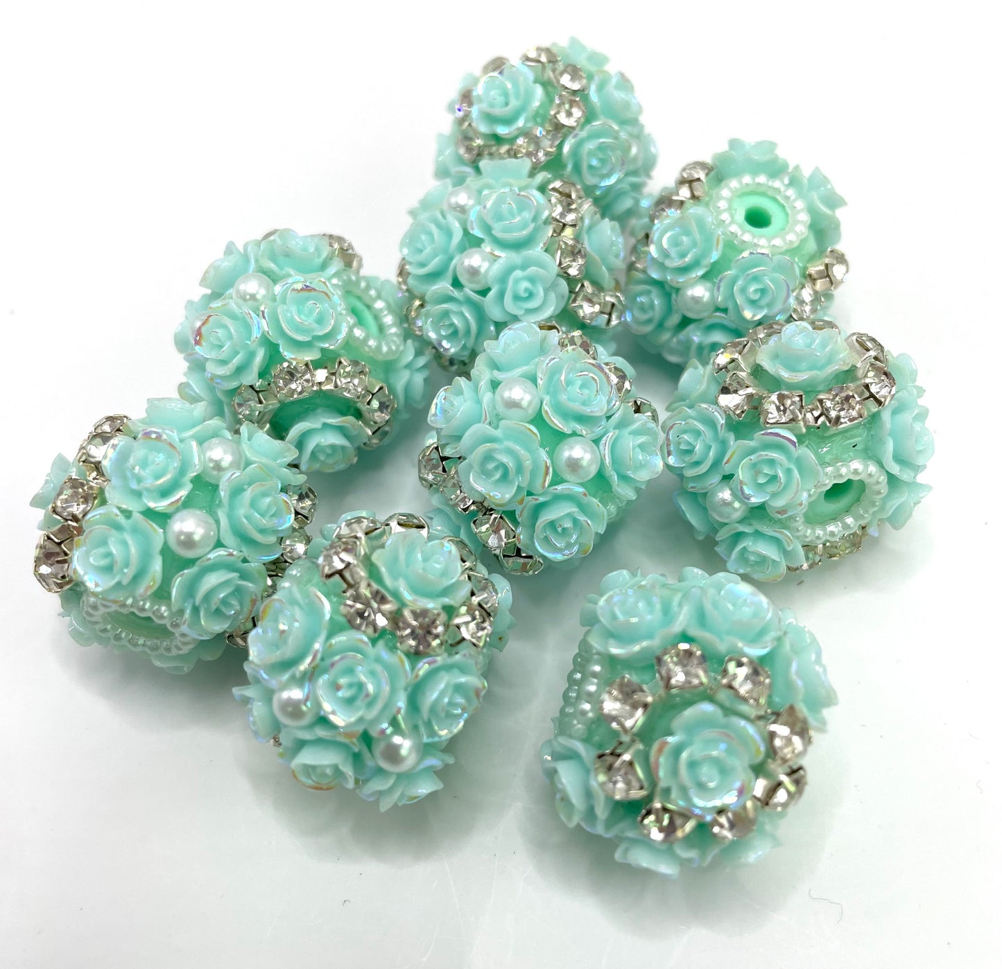 flower fancy Flower bead multicolour rose Chain Pearl acrylic Solid bead 23mm Random Mix