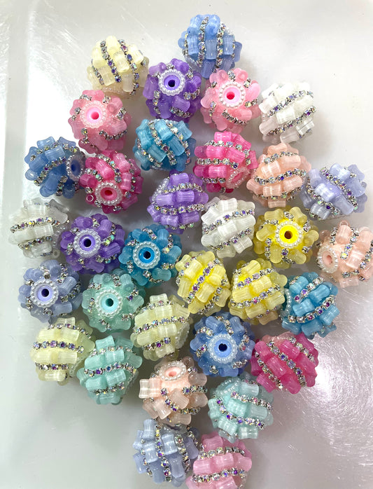 fancy bead ornaments with acrylic bamboo shape rhinestone chain pearl colored,random mix