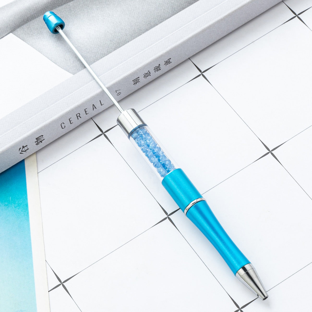 diy pen has the crystal inside the empty plastic tube beadable pen beaded pen ball point plastic pen