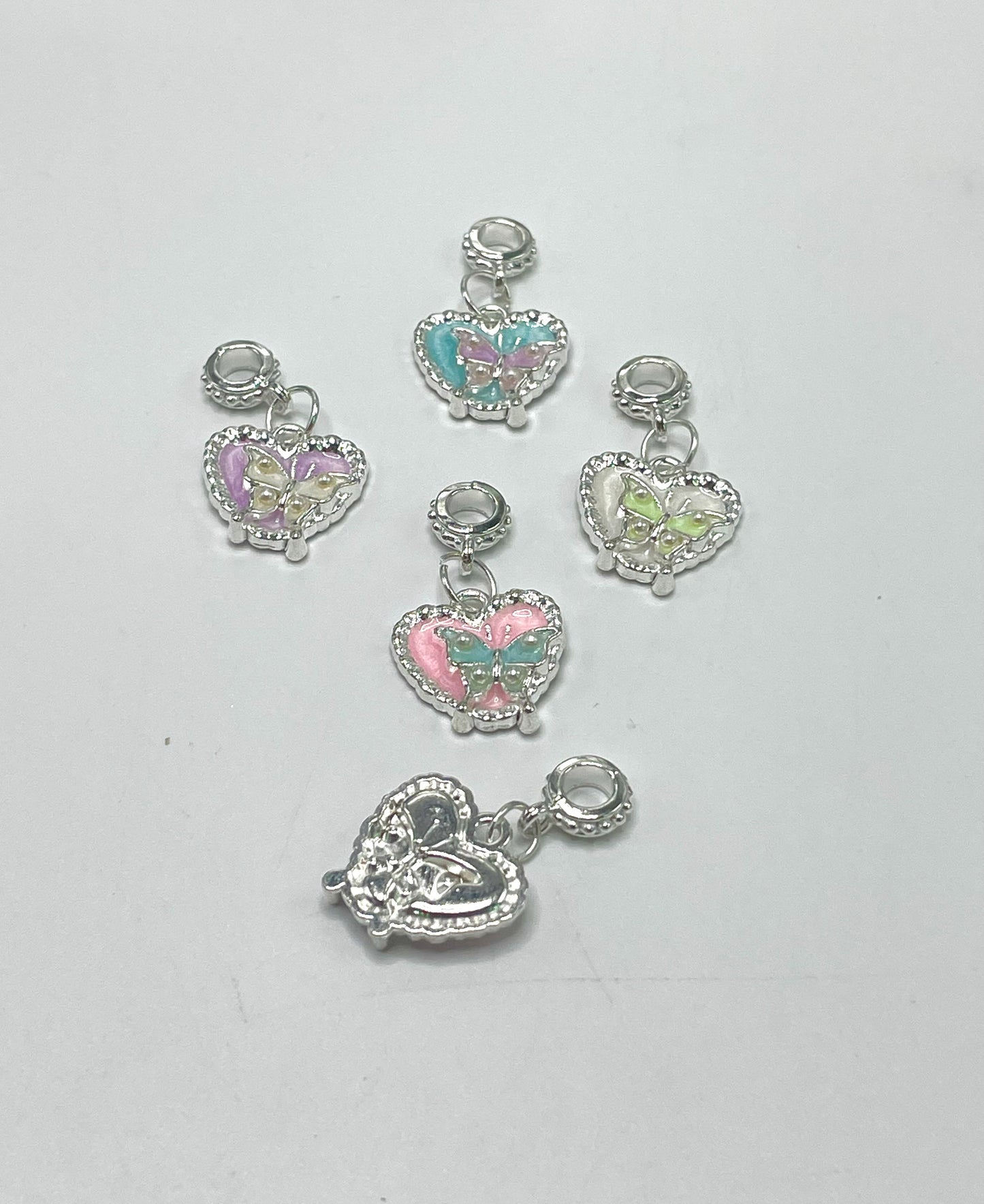 Metal alloy charm Starfish Heart Four-leaf clover Butterfly Precious pendant With a clasp Colorful Rhinestone