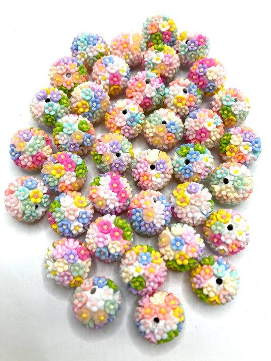 acrylic Floral beads Colored sunflower Bead Random Mix 18mm