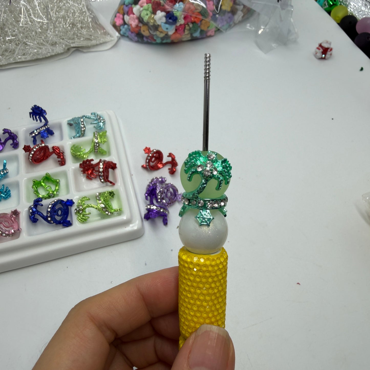 spider bead cap colorful bead cap with rhinestone
