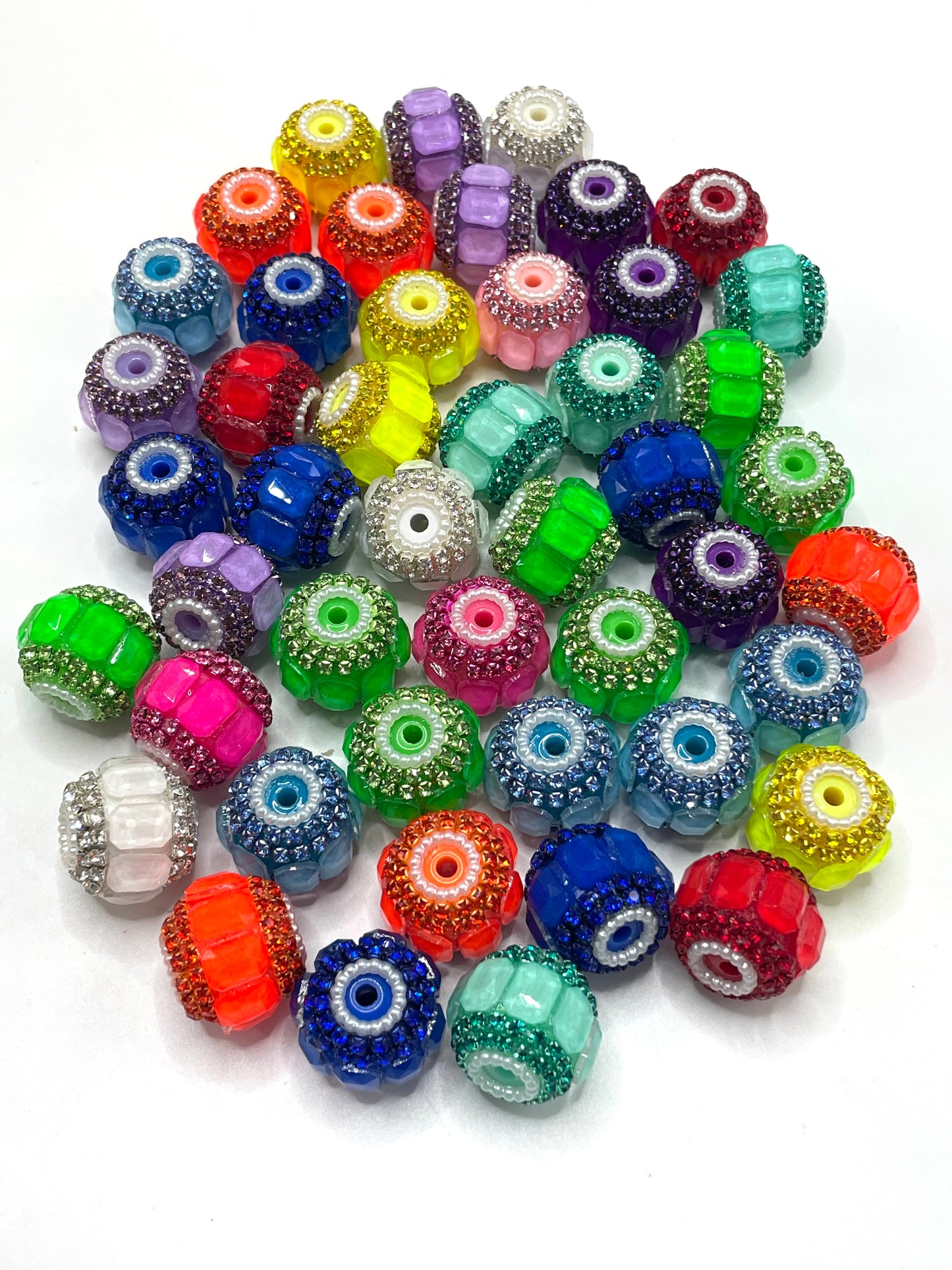 Fancy Beads Pumpkin beads Neon Rhinestone Pearl spacers Mirror Random Mix