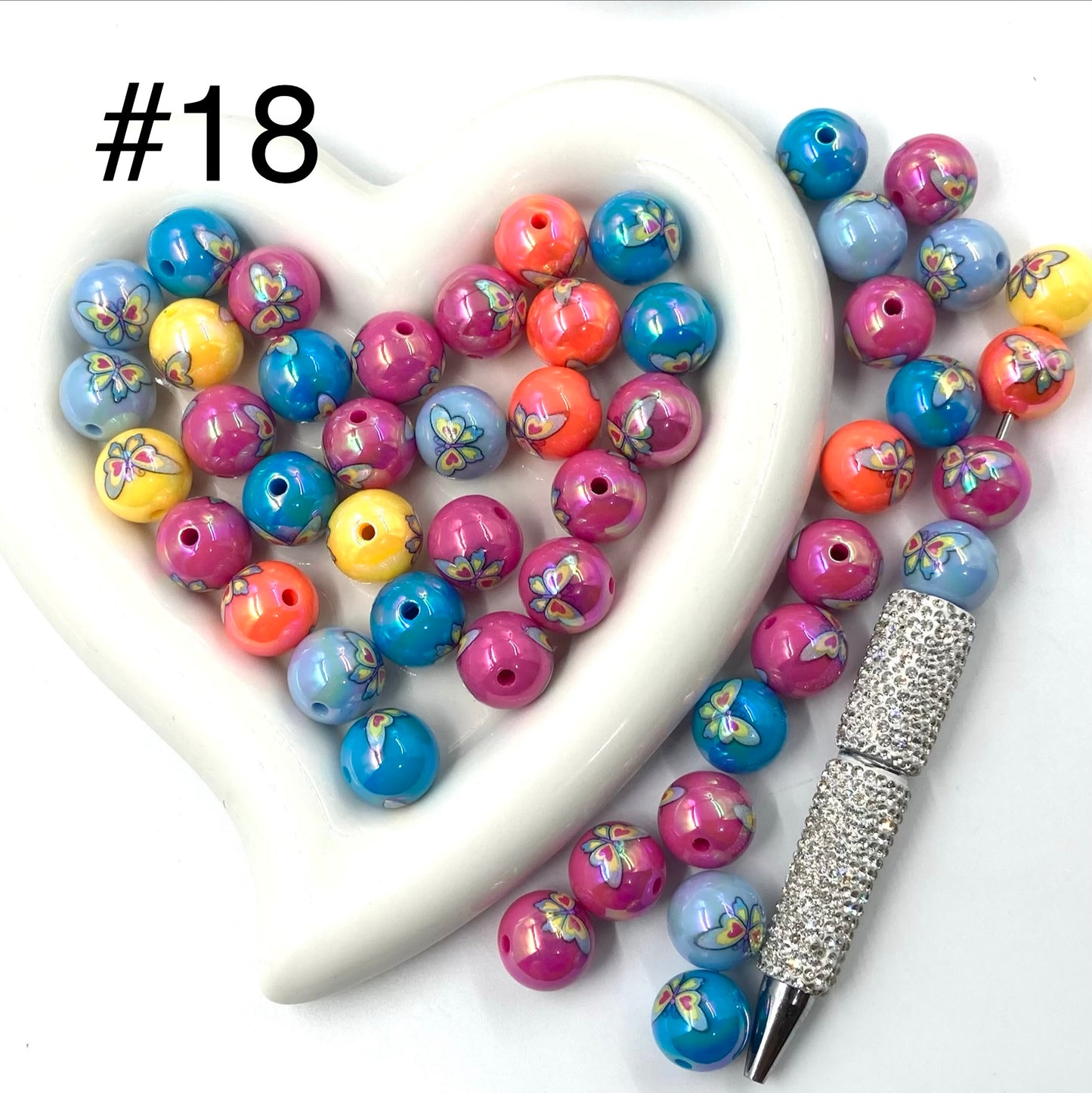 Acrylic Beads Collection Various styles Beads Cute cartoon print Beads 16mm