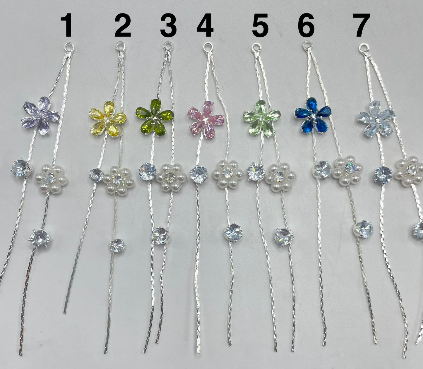 dangle beads flower bead with pearl flower random mixed
