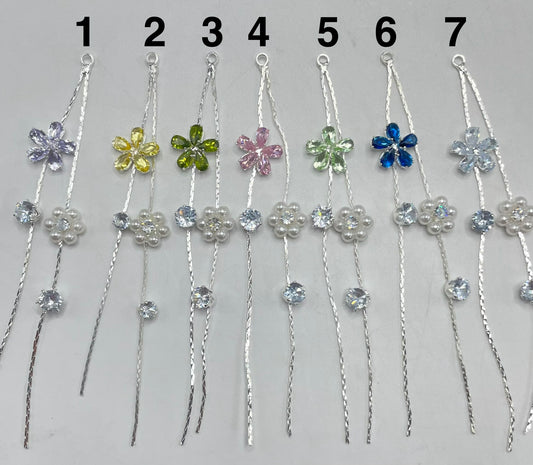 dangle beads flower bead with pearl flower random mixed