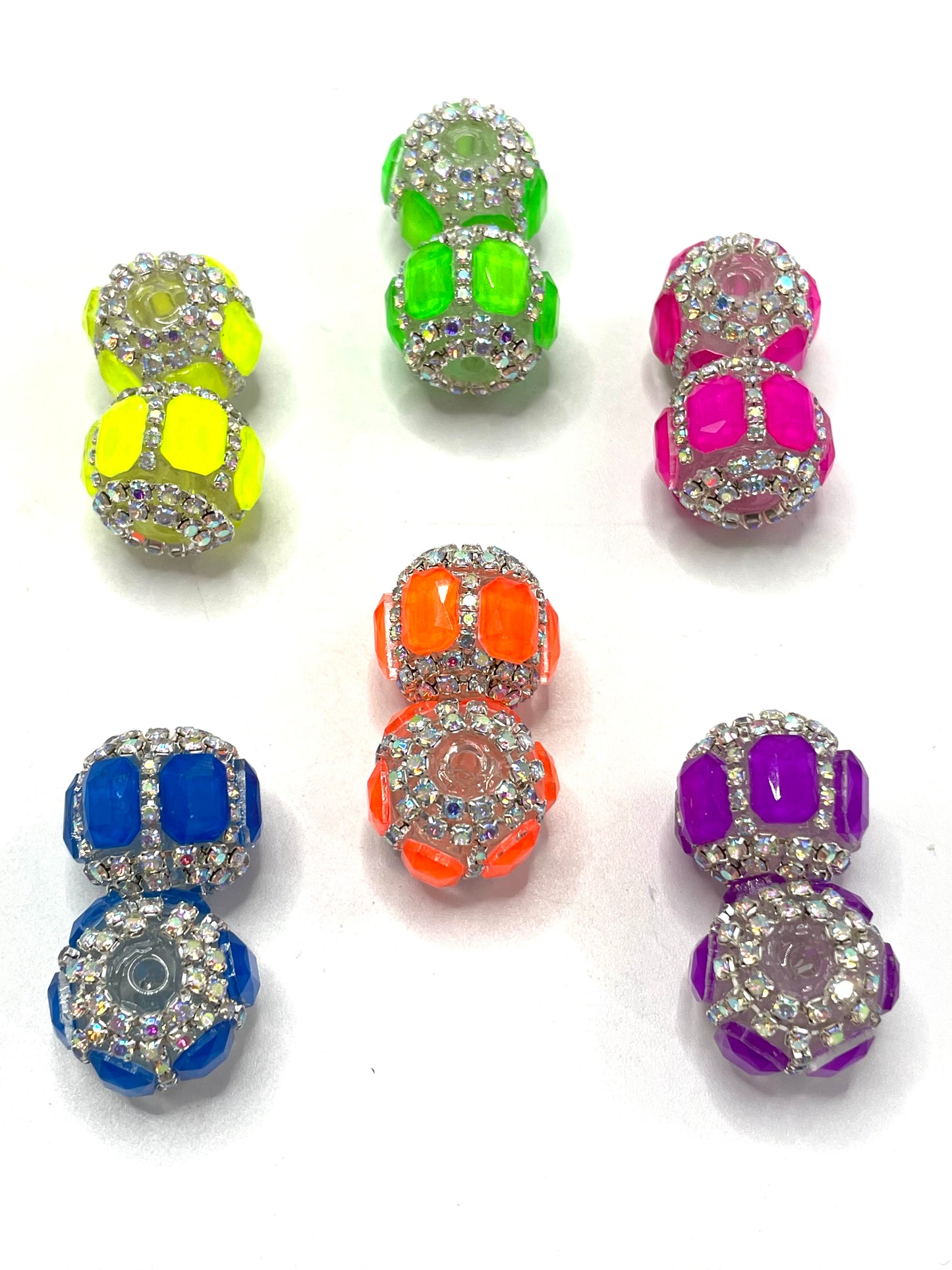 neon beads square mirror neon beads fancy beads Random Mix  16mm
