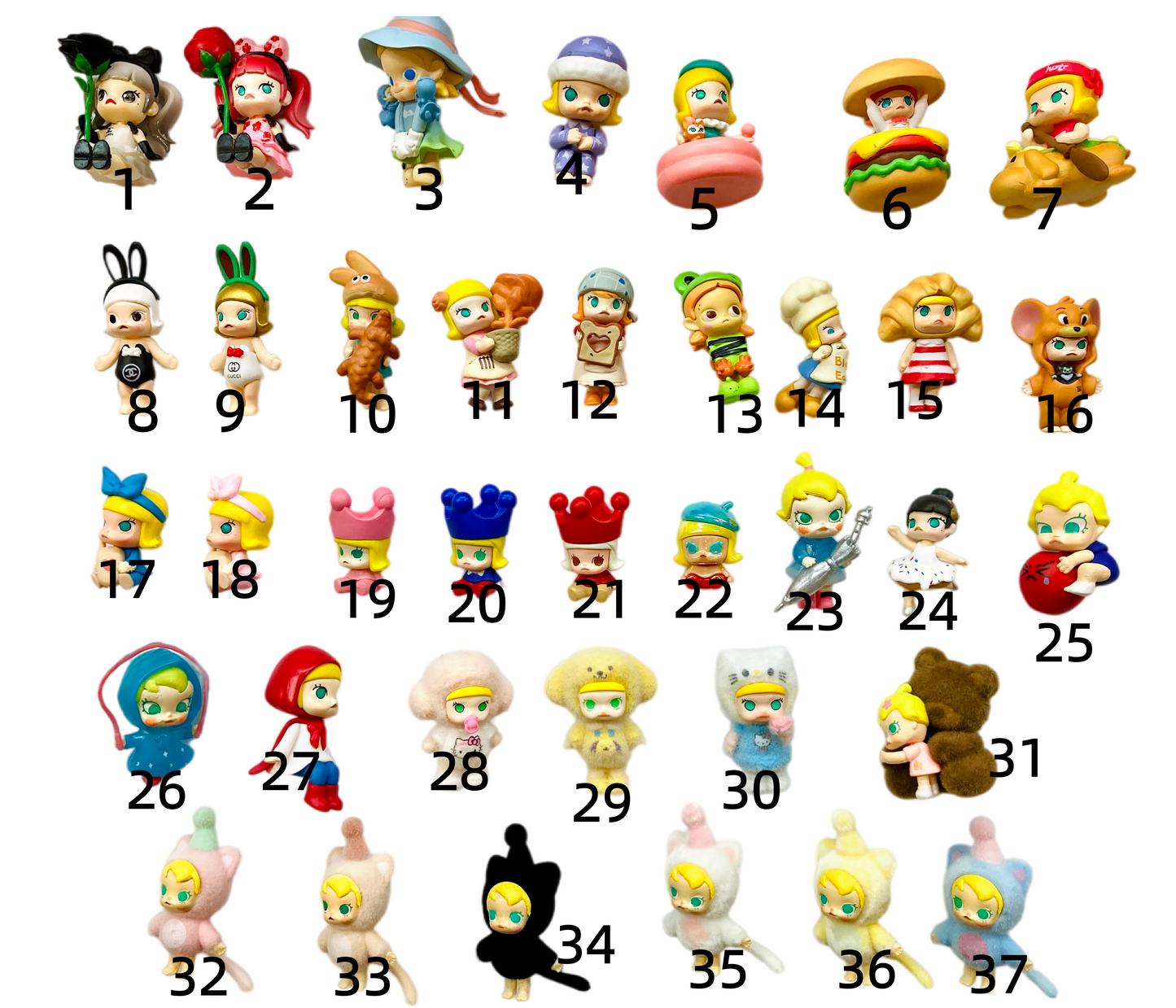 Pen Toppers PPMT Various cute figurines Various styles and designs molly Random Mix