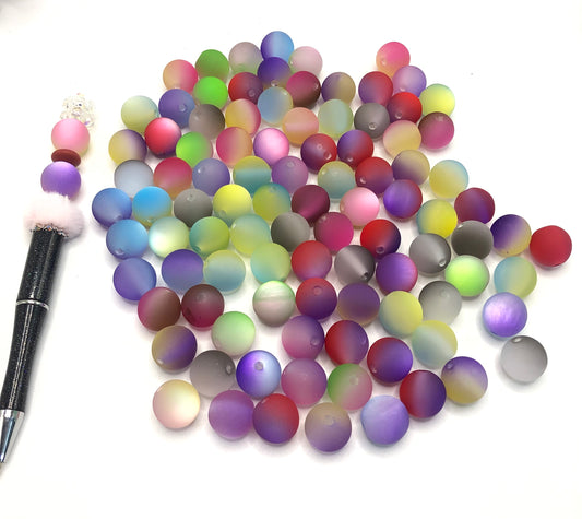 acrylic bead cat ey matte color acrylic bead 16mm and 20mm diy bead ,diy pens random mix color