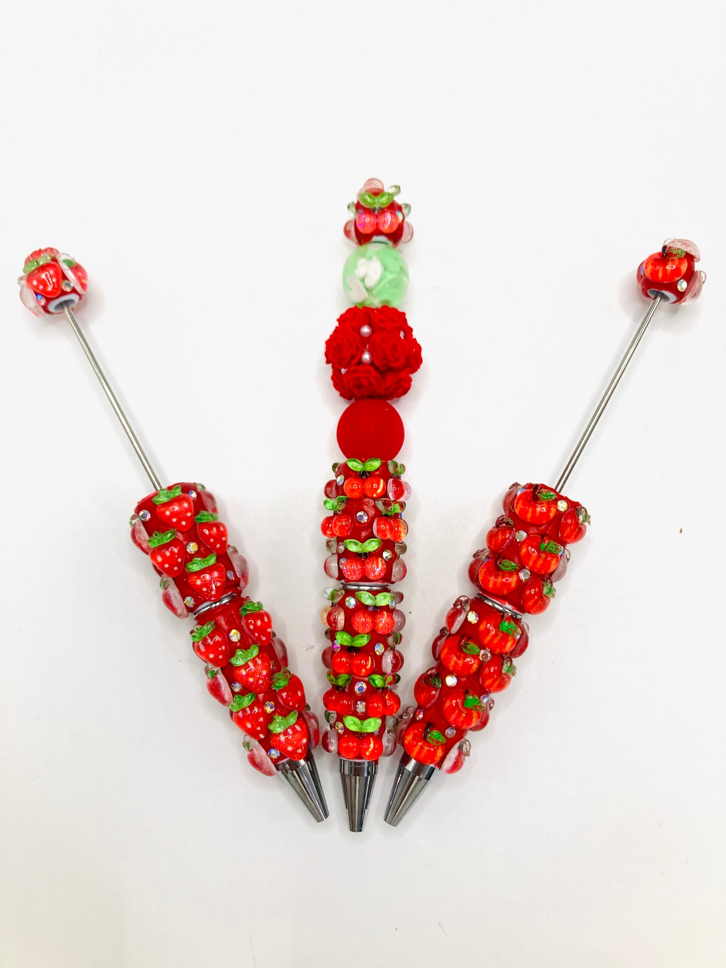 Fruits Clay Bead Pencil Strawberry Apple Cherry Random Mix