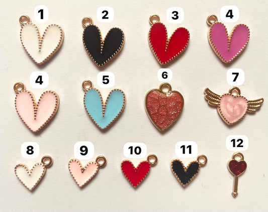 Metal heart-shaped pendant charm charm for beaded pen beaded chain Sheet metal Random Mix some of for Christmas Random Mix