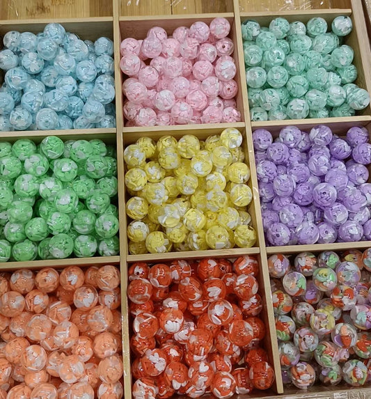 16mm heart bead acrylic heart bead colorful heart luminous bead random mixed