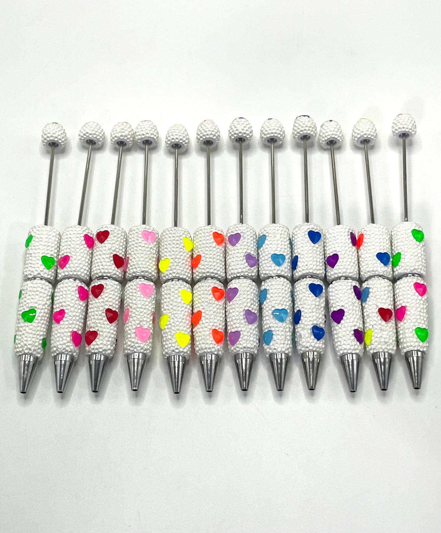 Clay heart pen white Neon heart jelly pen Random Mix