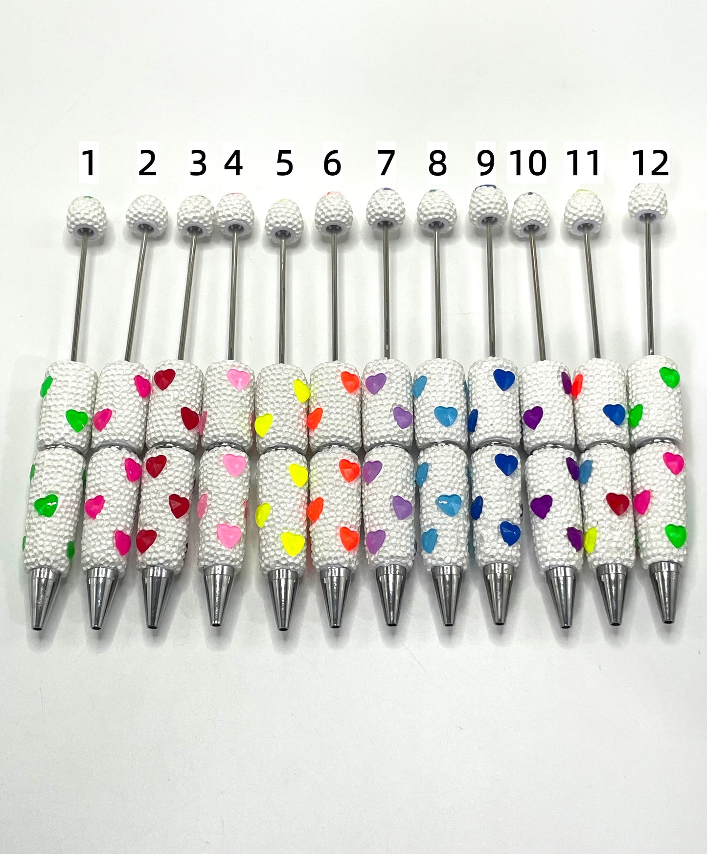 Clay heart pen white Neon heart jelly pen Random Mix