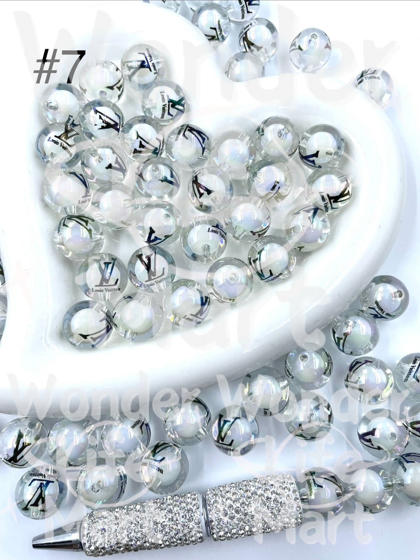 Acrylic beads Fashion trend symbol Trendy beads Brand beads logo Beads 16mm