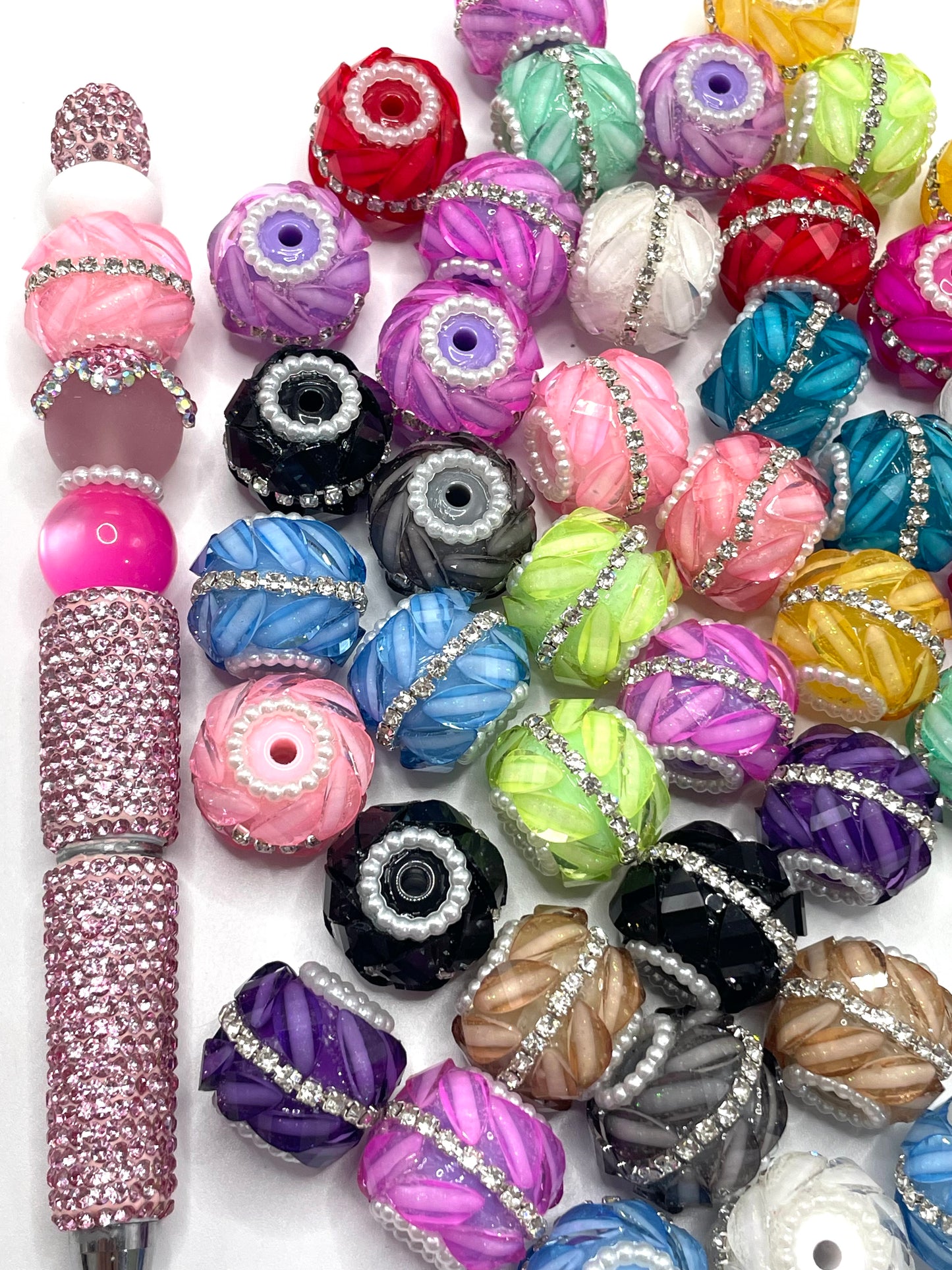Fancy Beads Rhinestone Chain Pumpkin beads Pearl Spacer Beads