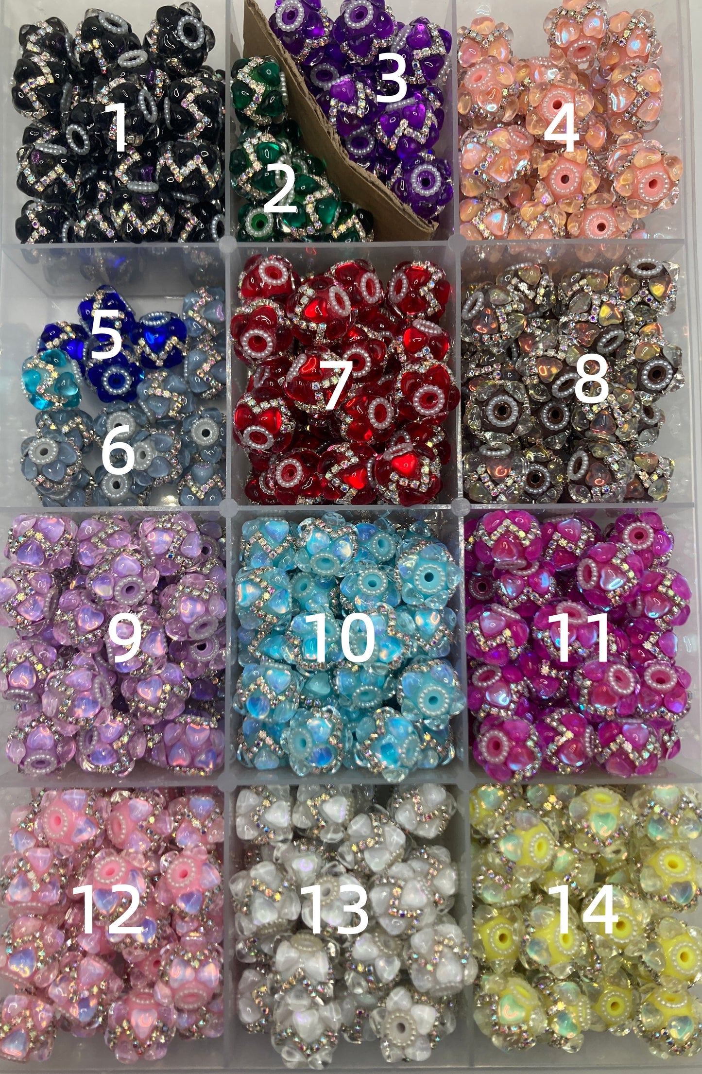 Acrylic beads Chain beads Heart-shaped beads Random Mix
