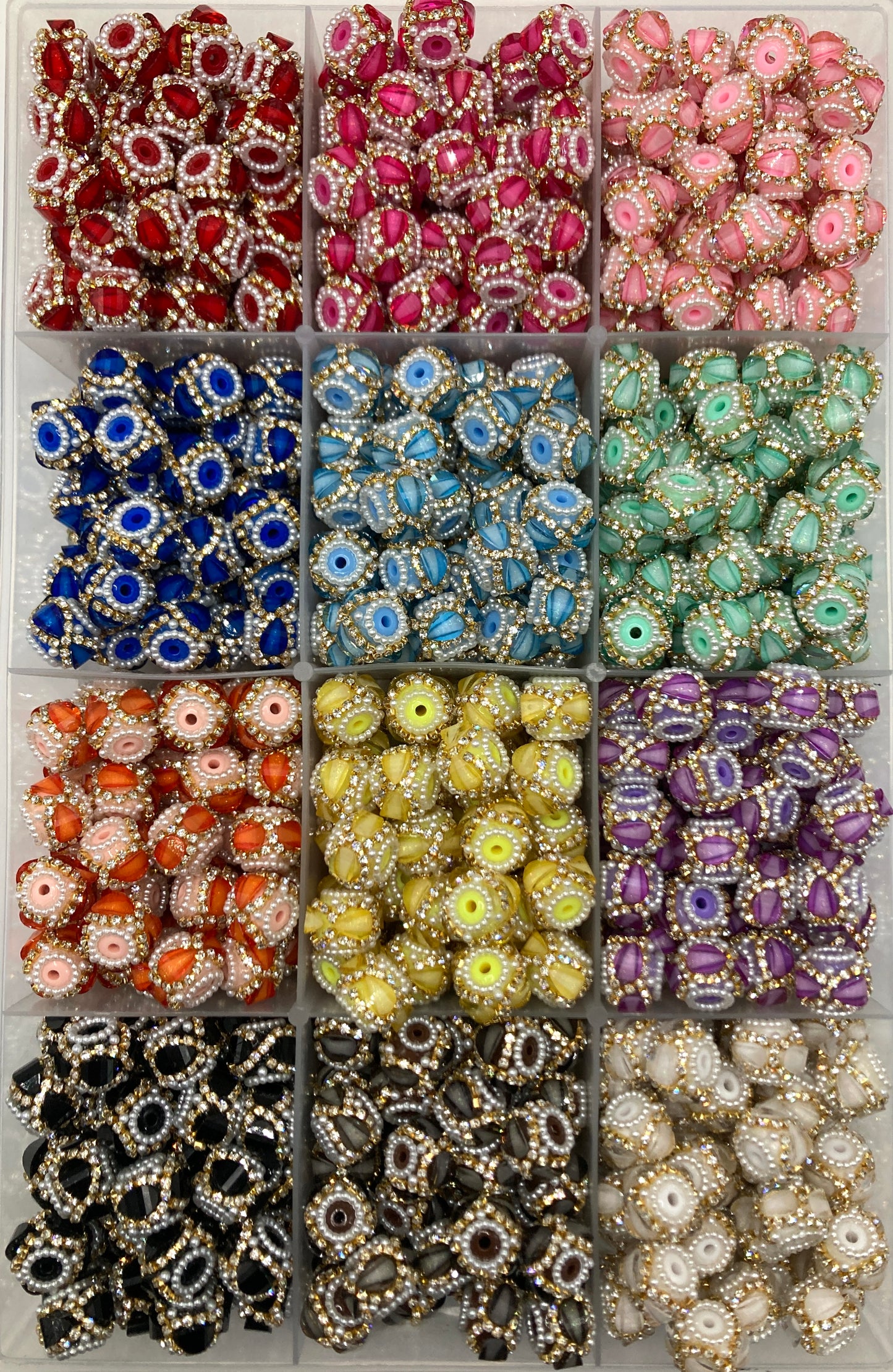 acrylic lantern heart Chain Pearl Heart-shaped rhinestone Bead Pearl gasket Random Mix