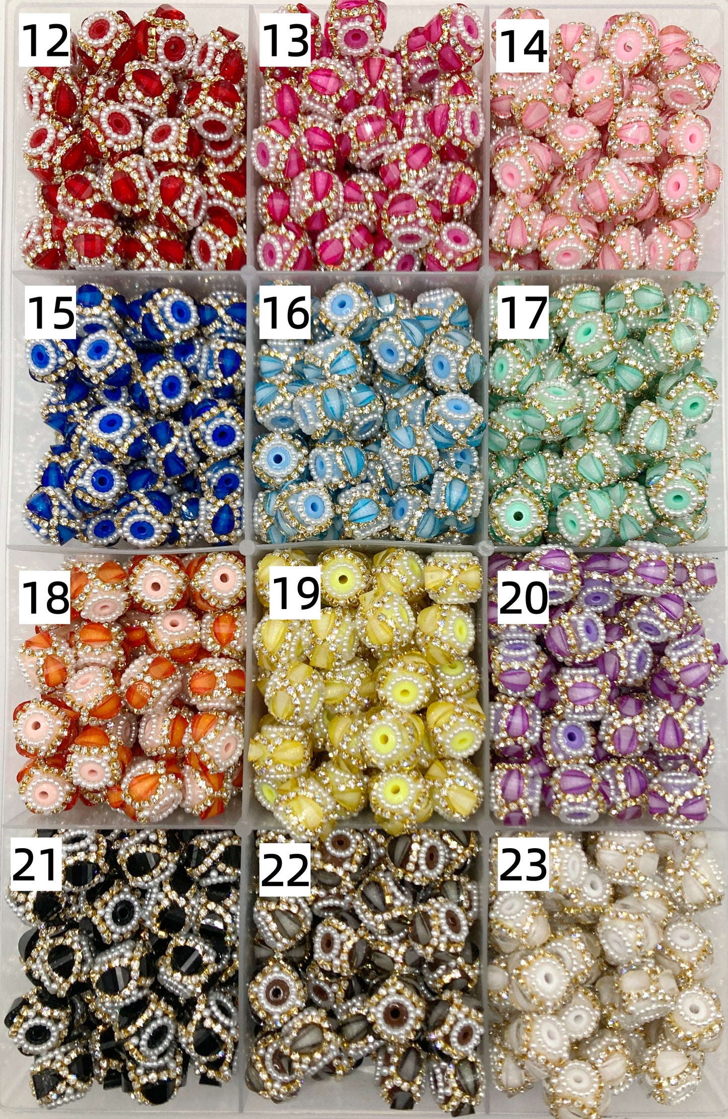 acrylic lantern heart Chain Pearl Heart-shaped rhinestone Bead Pearl gasket Random Mix