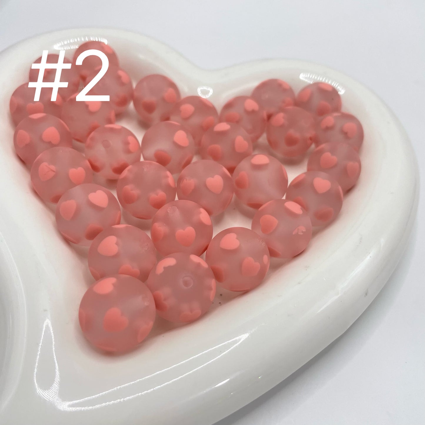 16mm Matte heart acrylic beads jelly heart beads heart beads