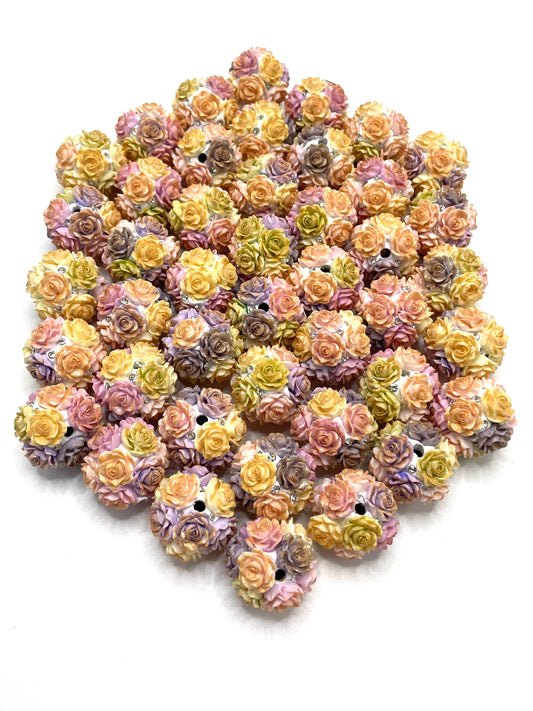 Flower beads Brown color series Warm color scheme Colored sequins 20mm