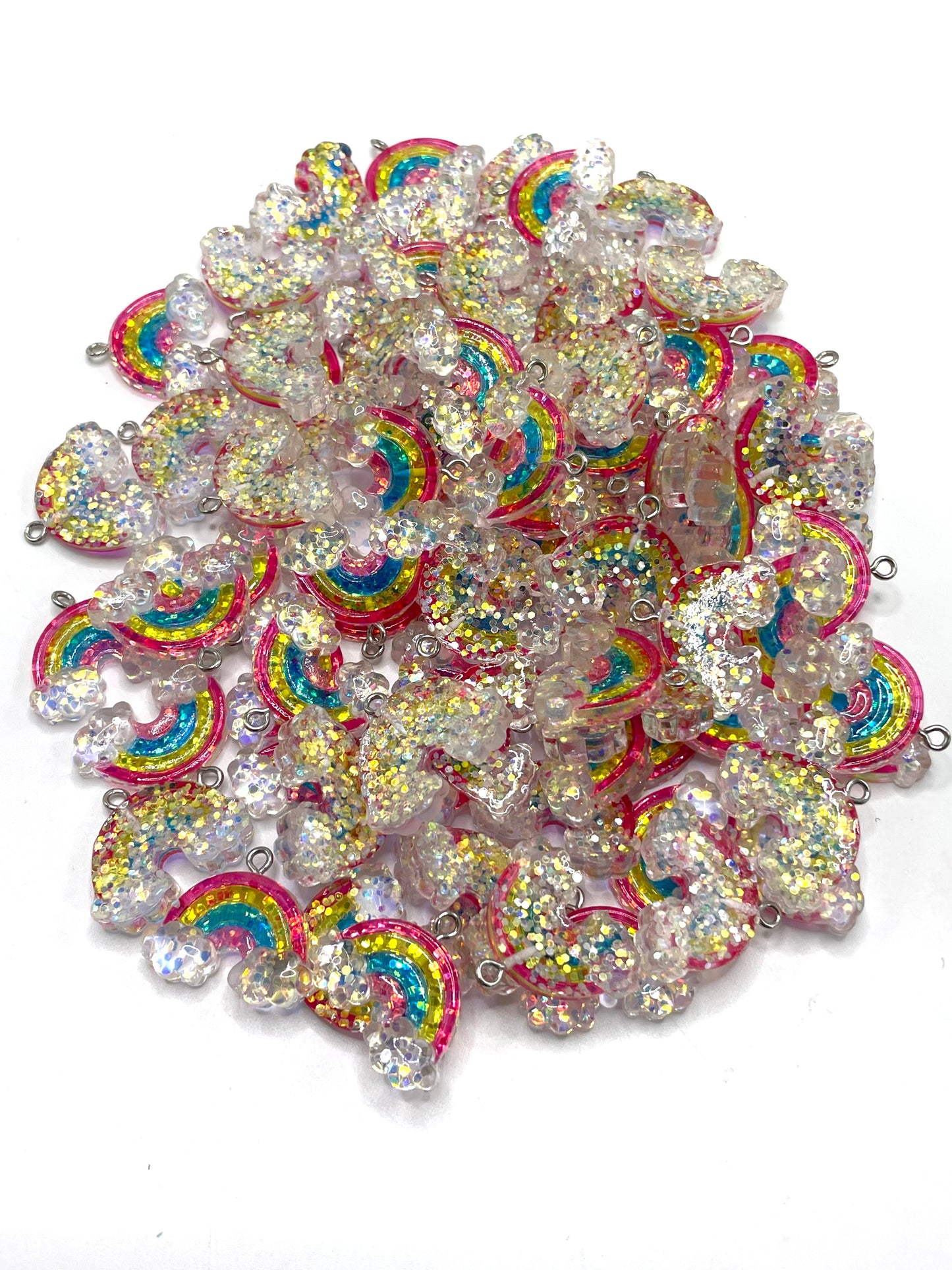Pendant Acrylic pendant sequins glitter Rainbow DIY accessory pendants 25mm