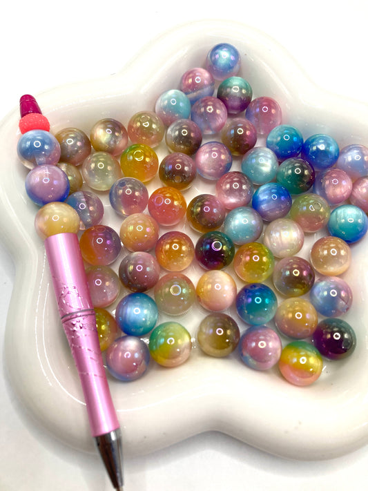 Acrylic beads Cat's eye beads glitter ombre beads （#9）