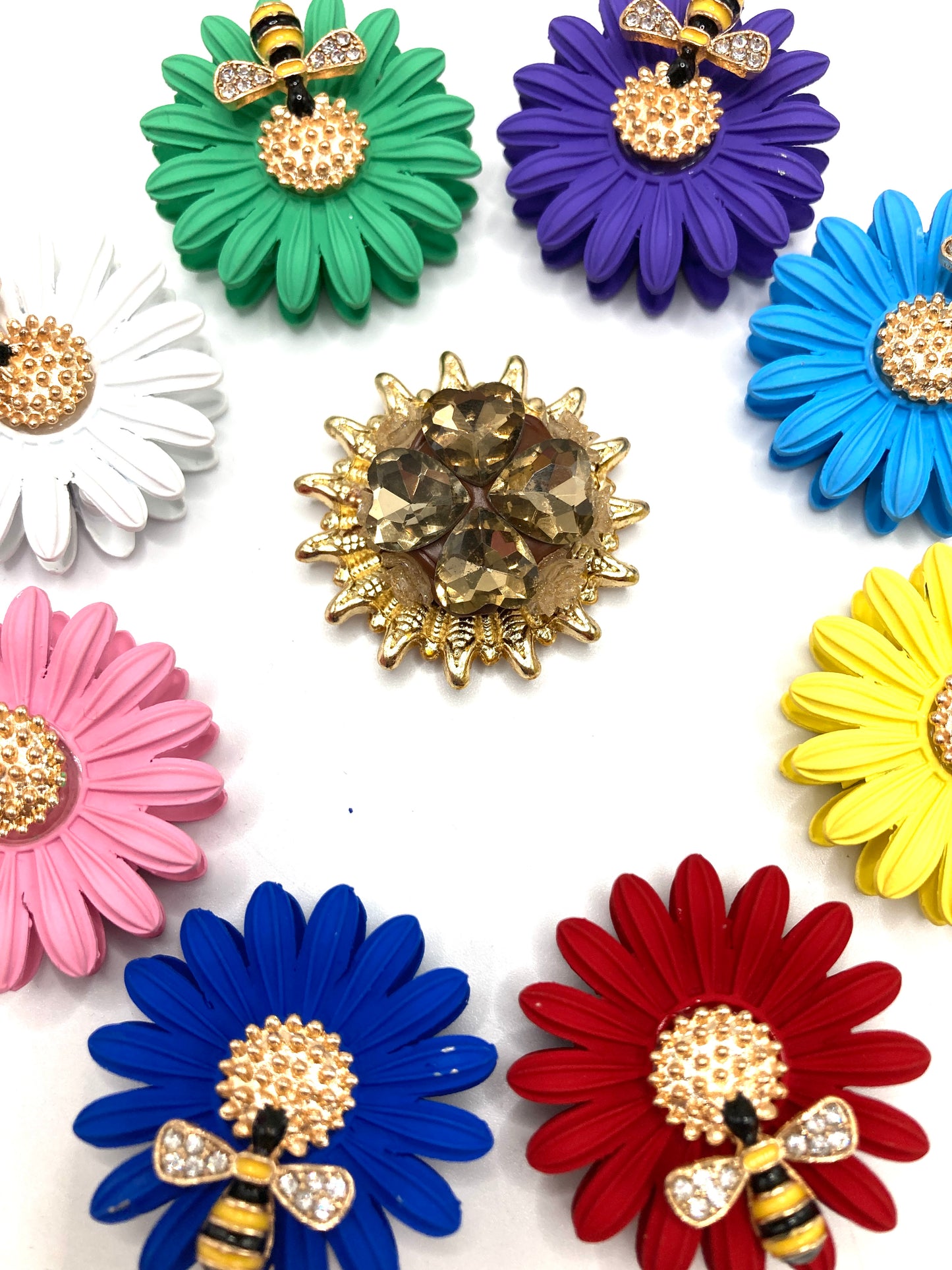 Beaded beads Bees, flowers, beads Metal beads Metal flower bee alloy beaded necklace