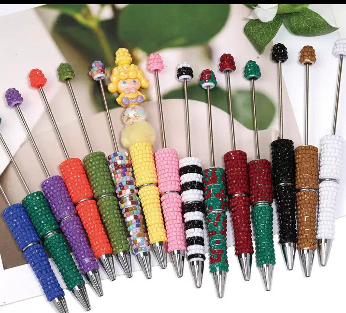 #1-#15 diy beaded beadable rhinestone pen ornament with square rhinestone colored