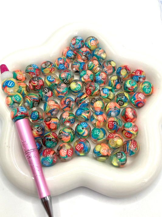 Acrylic beads Embedded inside Sugar peas candy Heart Stars bow Rhinestone beads Random Mix 16mm