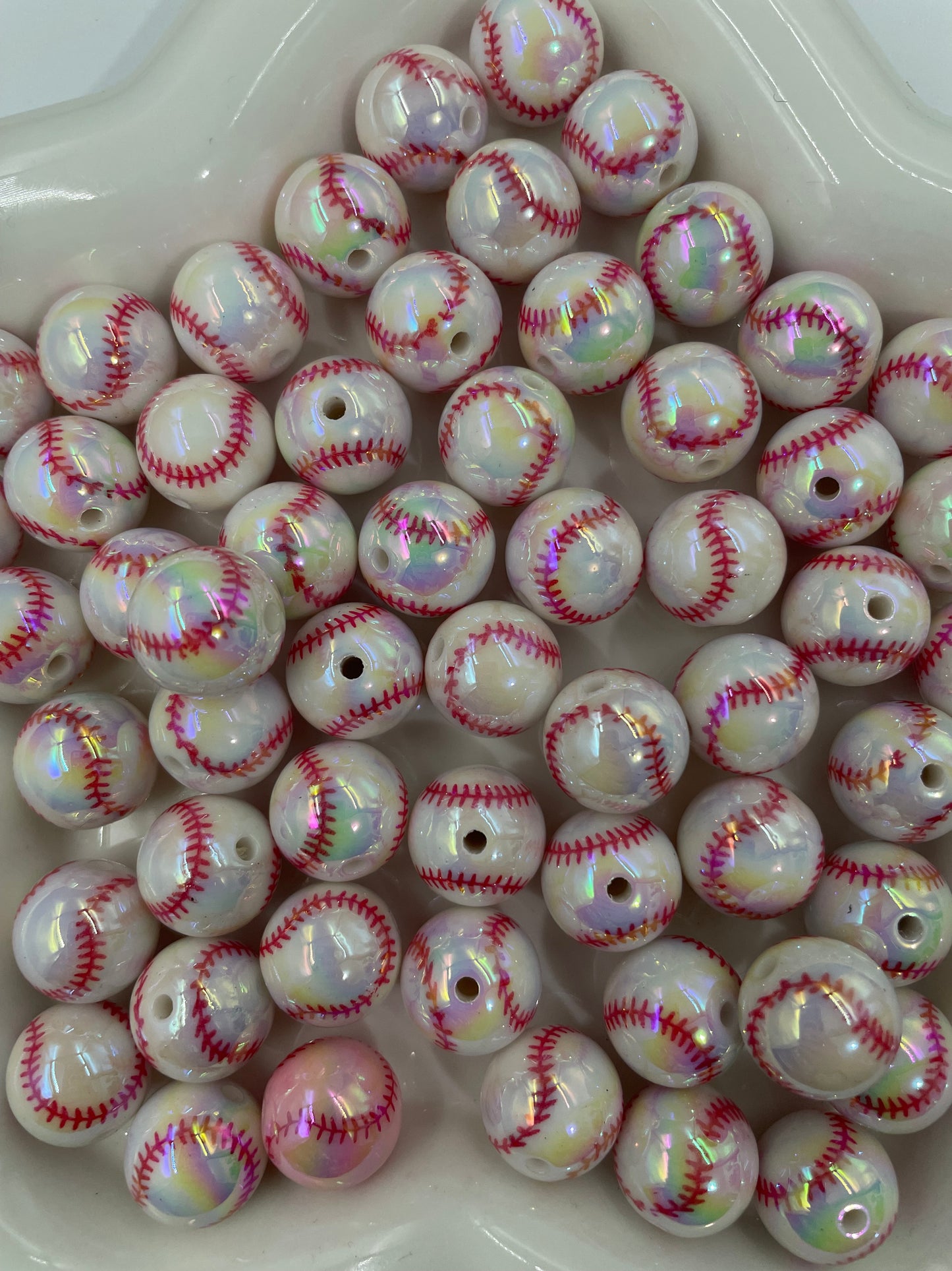 Acrylic beads Ball-shaped beads Basketball Baseball Beads 16mm