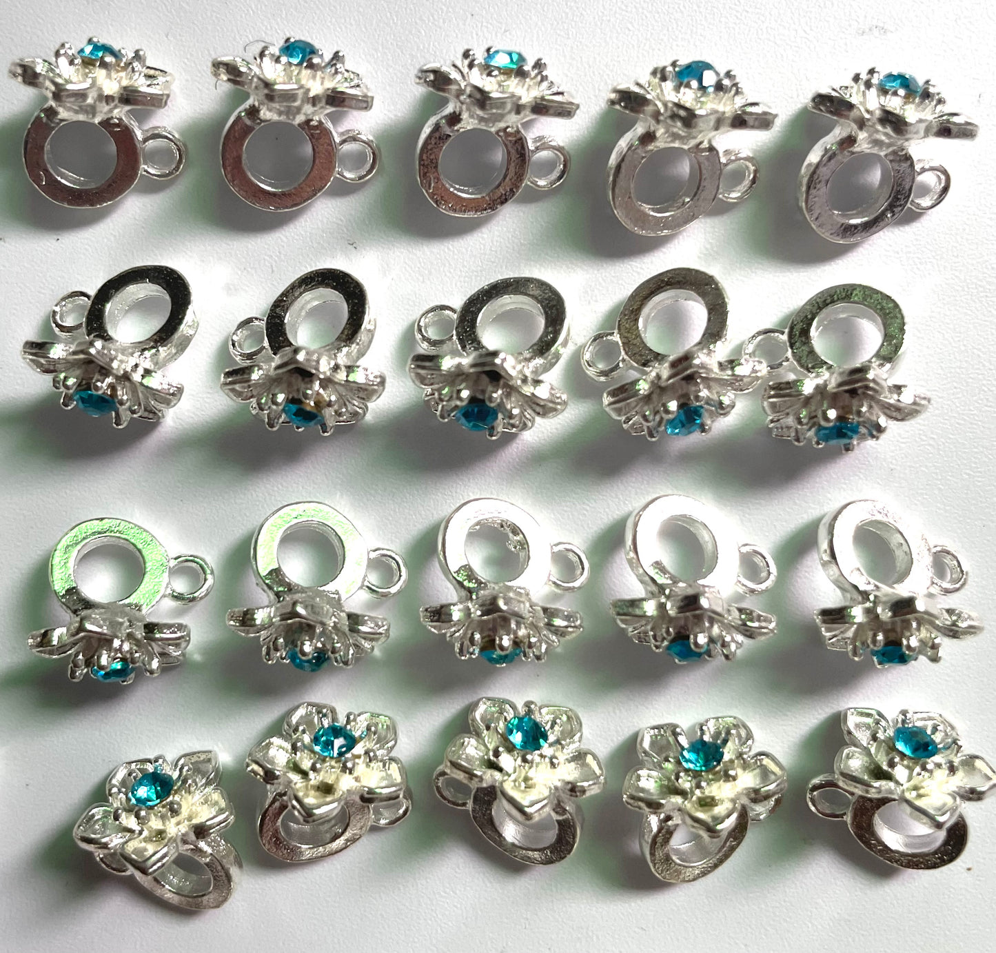 Alloy  Metal Flower Hanging accessory spacers Rhinestone Flower stamen Random Mix