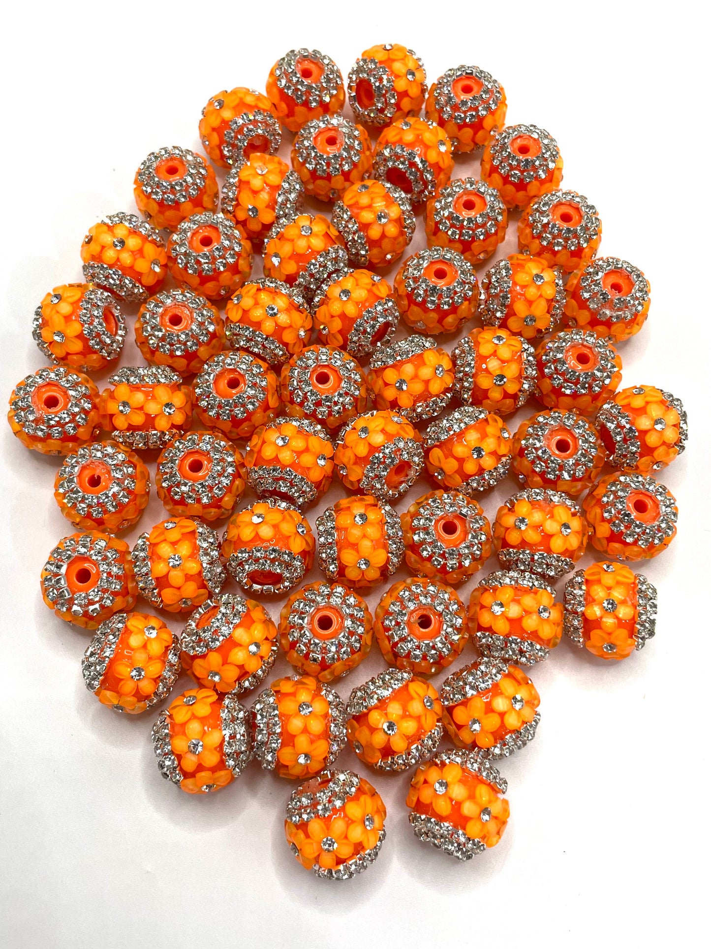 Neon Beaded beads Chain 3D flowers Bright colors Random Mix 16mm