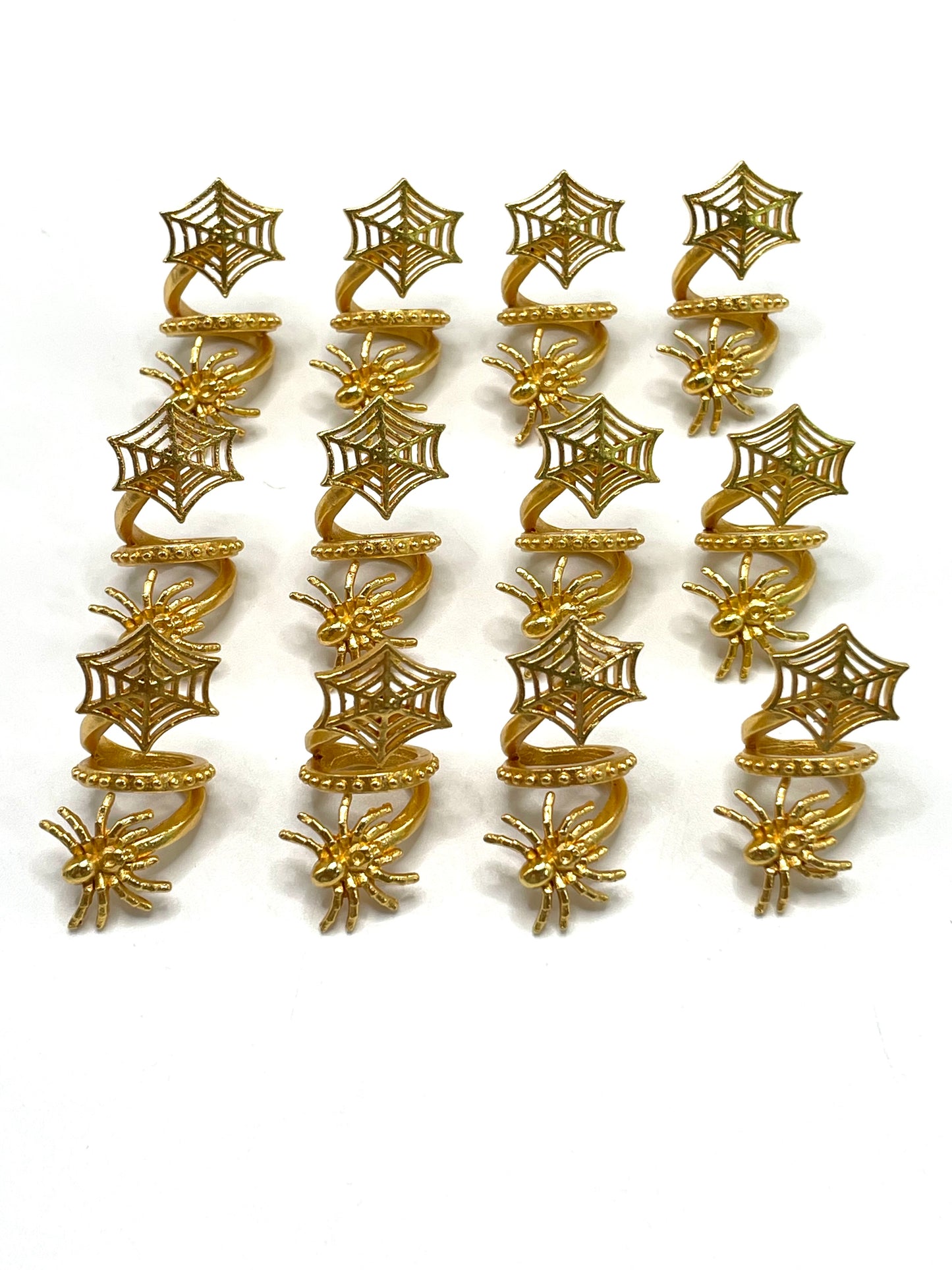 Spacers Metal alloy Spider webs and spiders Gold and silver Random Mix 16mm