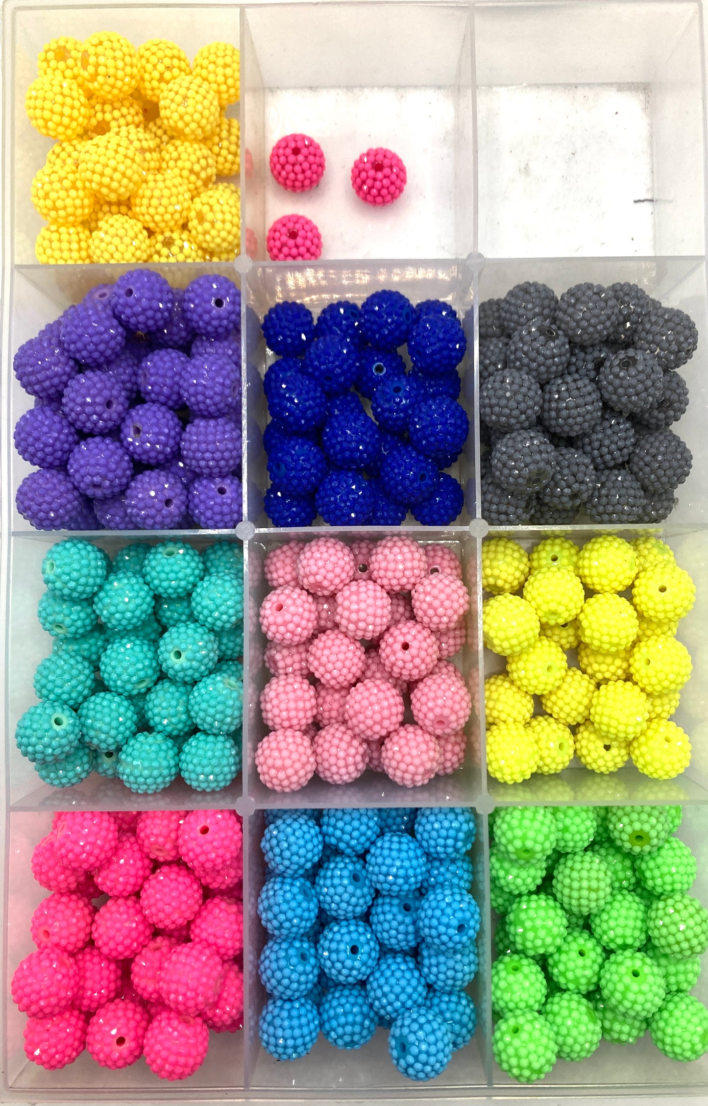 Multicolor Jelly Beads and Rhinestones Beads,Random Mix,20mm