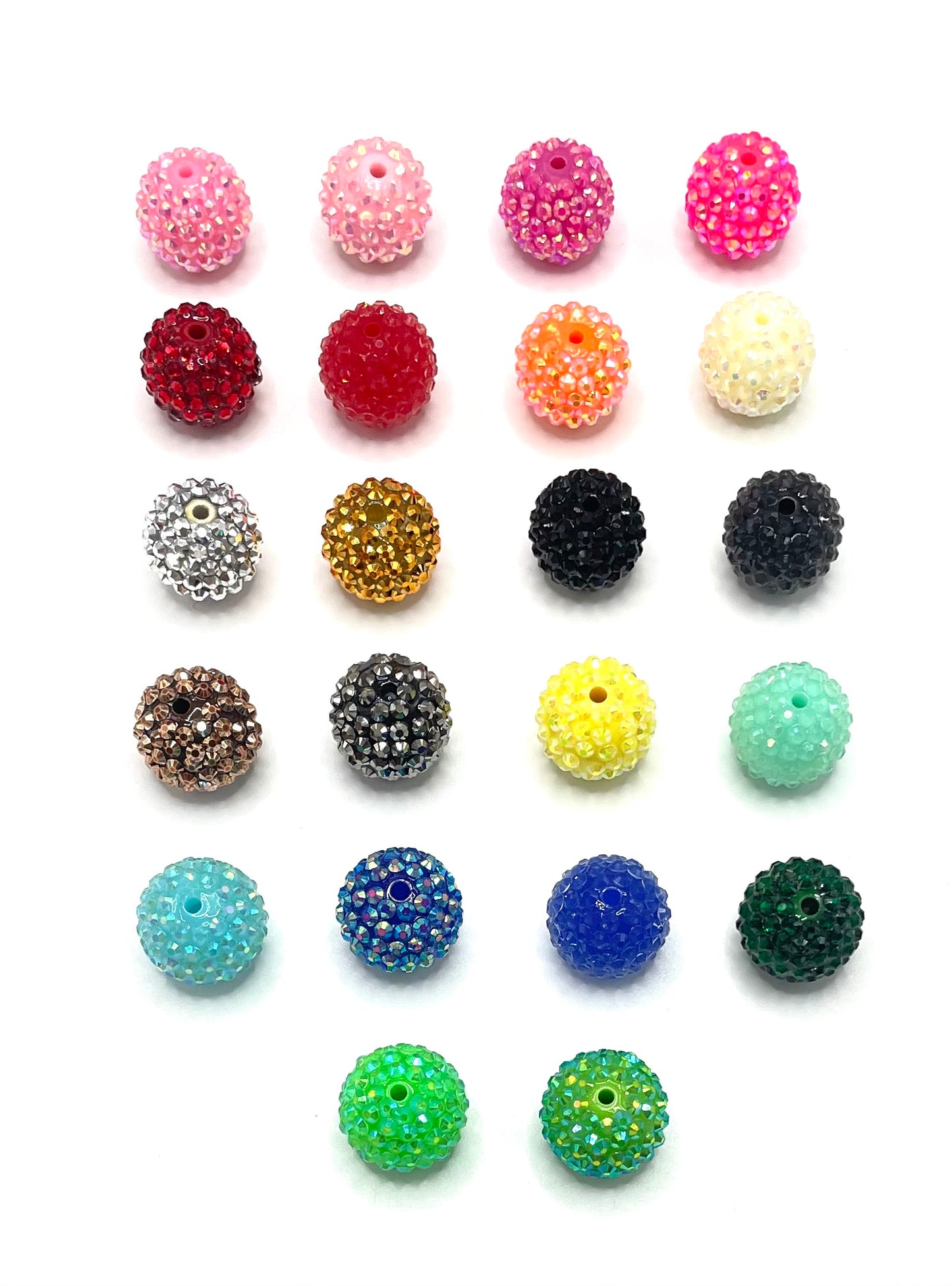 Rhinestone Disco ball beads ,mixed color sparkly clay beads for jewelry making diy bracelet 20mm